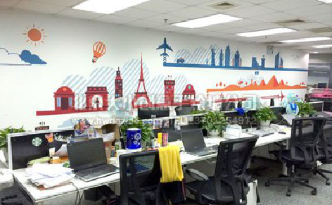 南江教你设计办公室墙绘的方法。