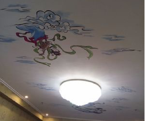 南江如何快速绘制天花板上的手绘墙？